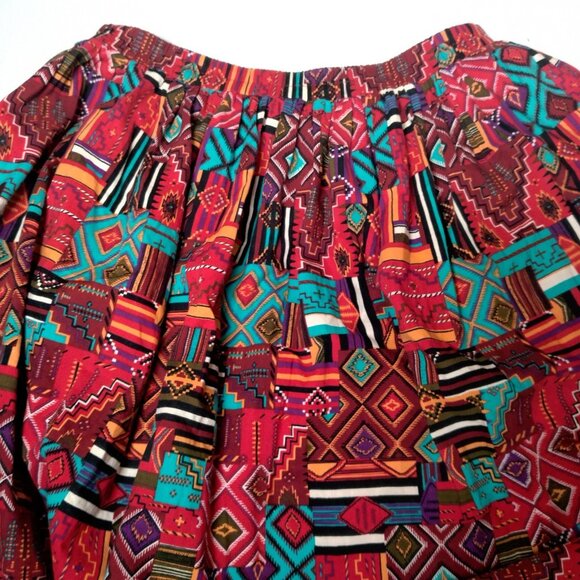 McCalls Skirt Small Long Maxi Southwestern Native Patchwork Tribal Print Natural - Picture 10 of 11